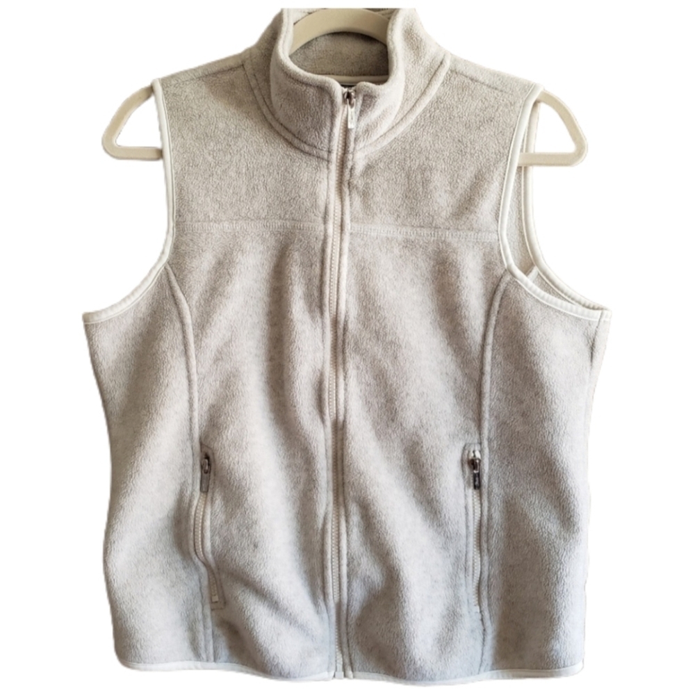 b.u.m. Equipment Vest Womens M Medium Beige Fleece Zip